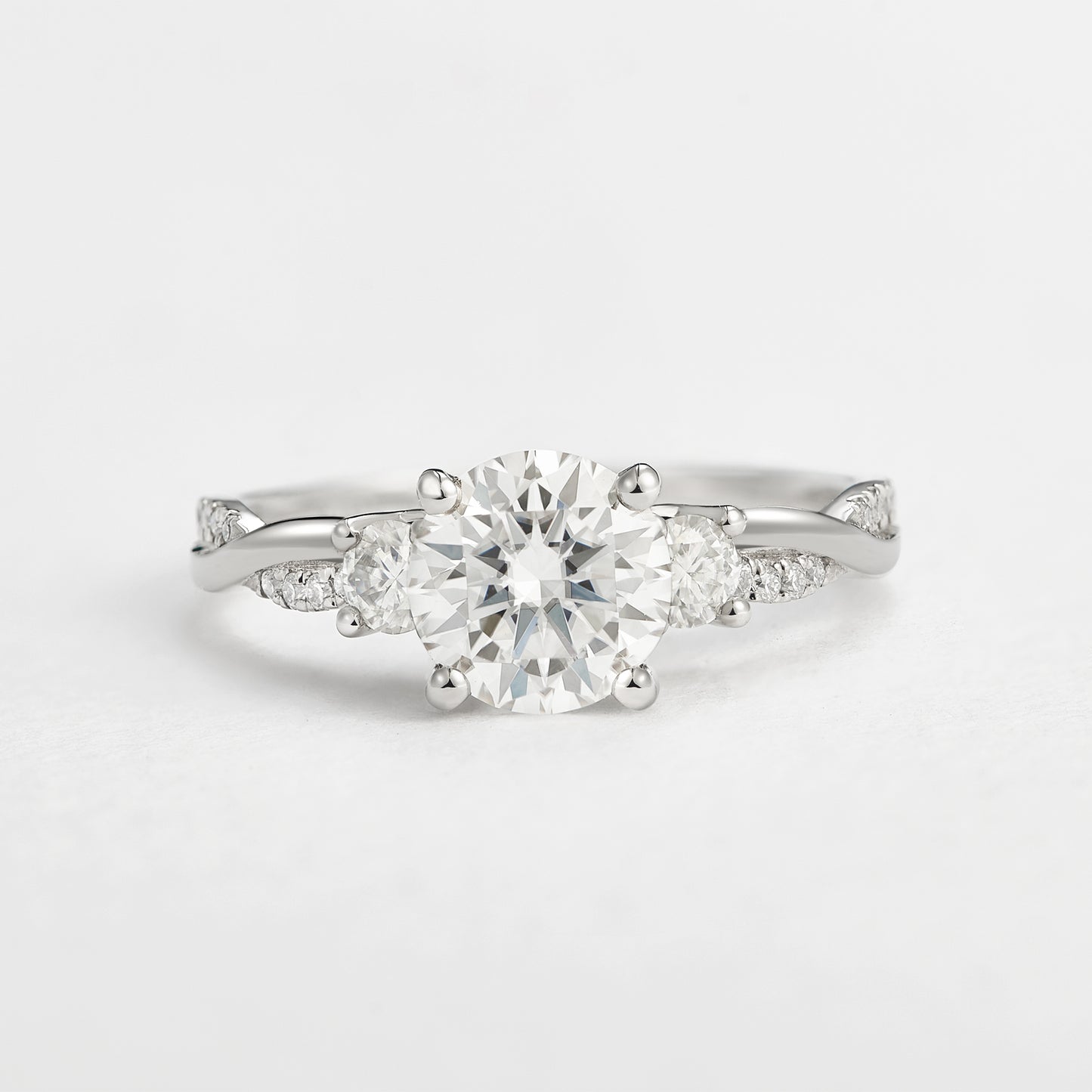 Classic three stone engagement ring