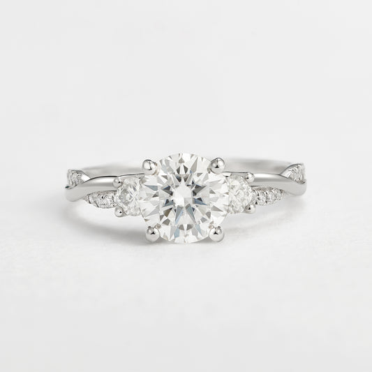 Classic three stone engagement ring