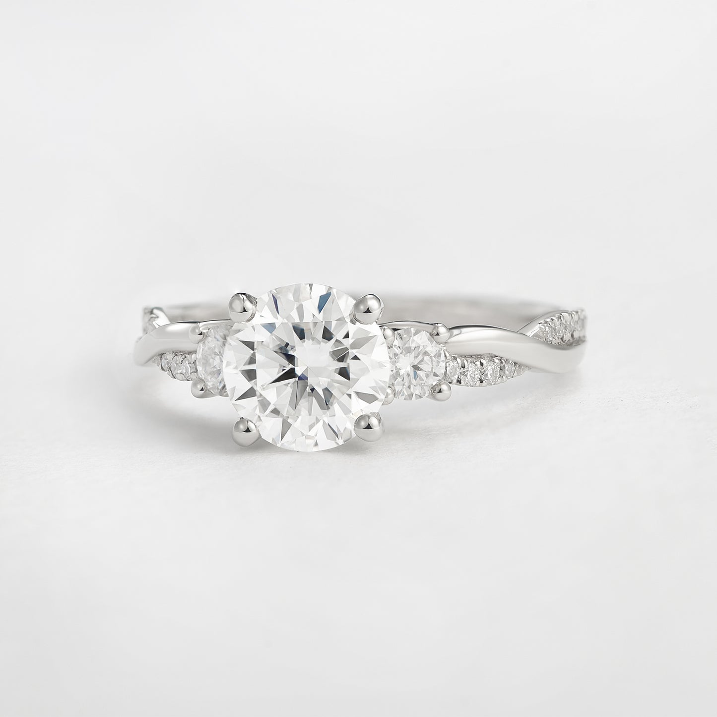 Classic three stone engagement ring