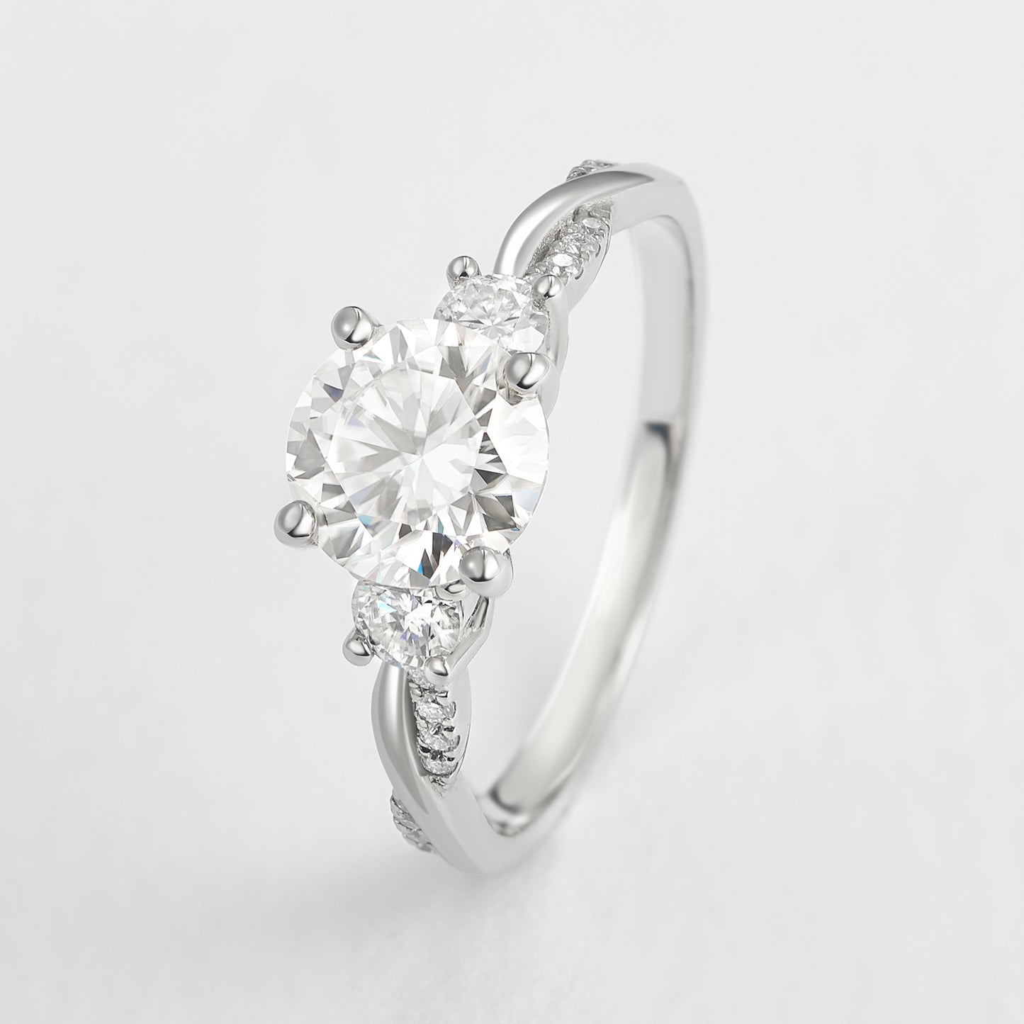 Classic three stone engagement ring